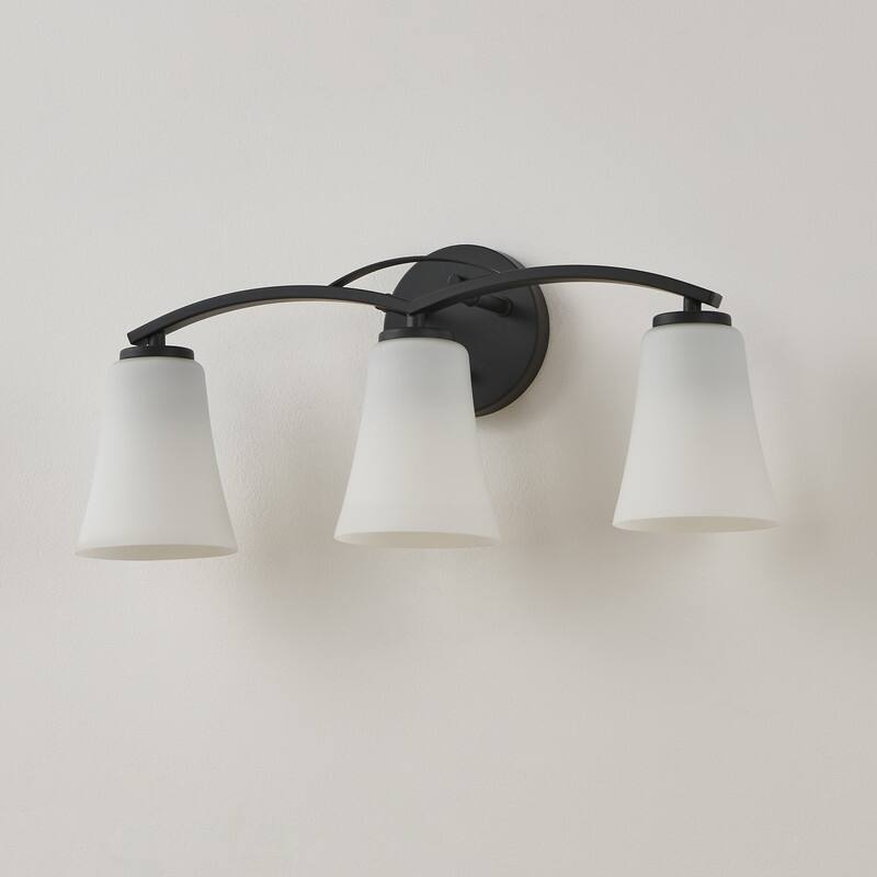 KAWOTI 3-Light Dimmable Bathroom Vanity with Frosted Glass