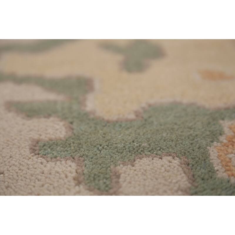 Floral Oushak Oriental Area Rug Handmade Wool Carpet - 9'2"x 11'9"