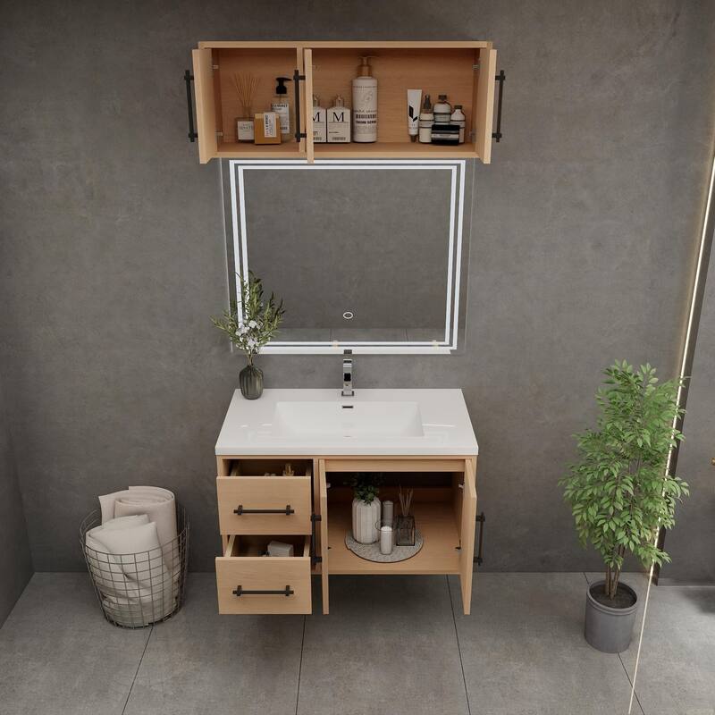 Victoria 36'' L Wall-Mounted Vanity Set with Motion Sensor LED light Top Cabinet