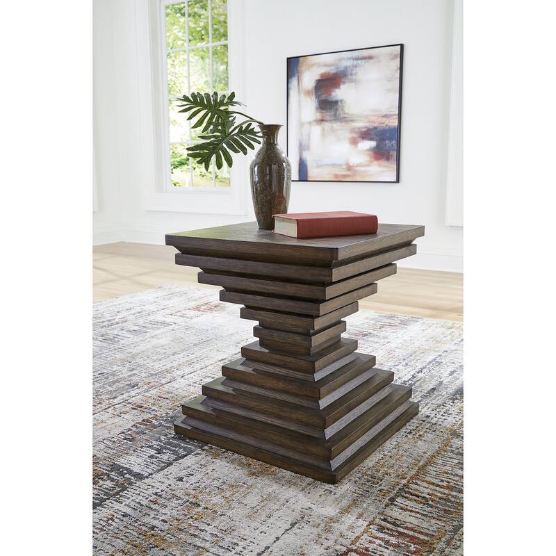 Signature Design by Ashley Hannodream Brown End Table - 22" W x 22" D x 23.75" H