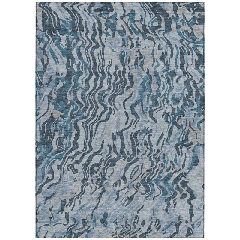 HomeRoots Abstract Transitional Rectangle Outdoor Rug