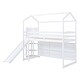 preview thumbnail 15 of 16, Wood House Loft Bed with Slide,Storage Shelves,Climbing Ramp and Light