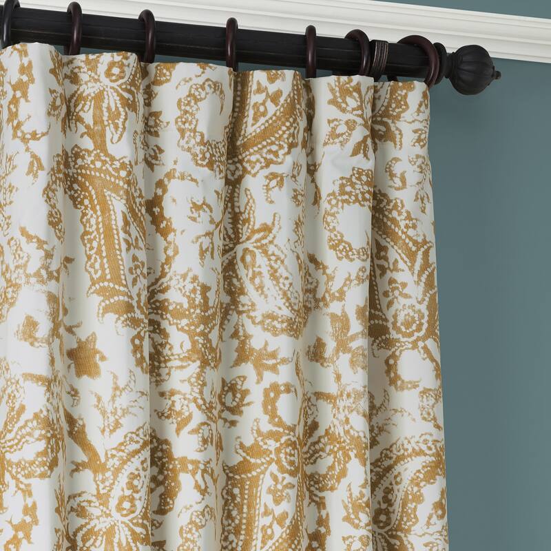 Exclusive Fabrics Edina Washed Classic Paisley Printed Cotton Curtain Panel