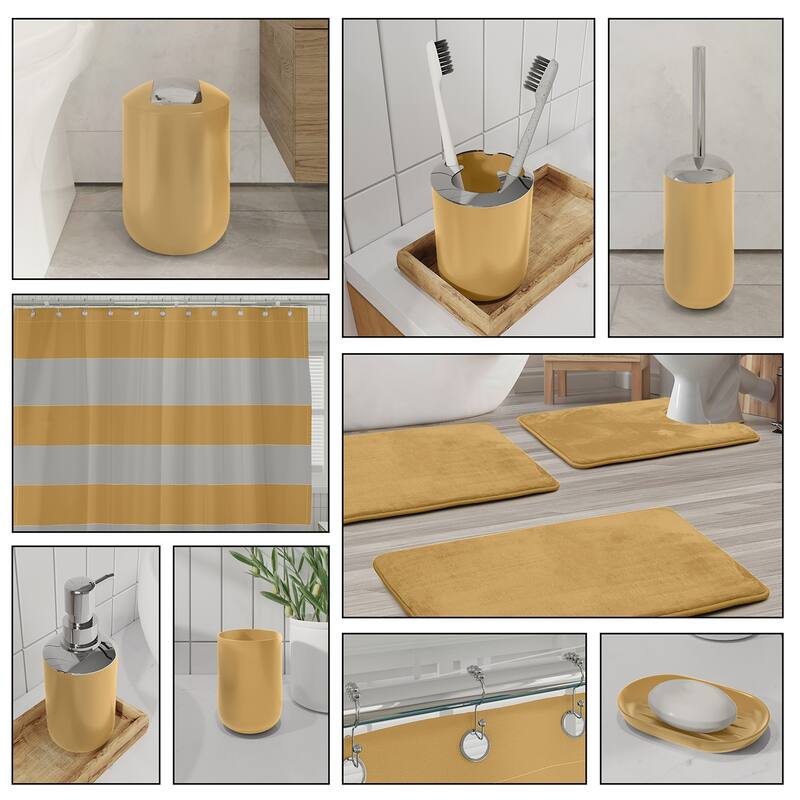 Clara Clark 23 Piece Complete Bathroom Accessories Kit With Shower Curtain and Rug Set