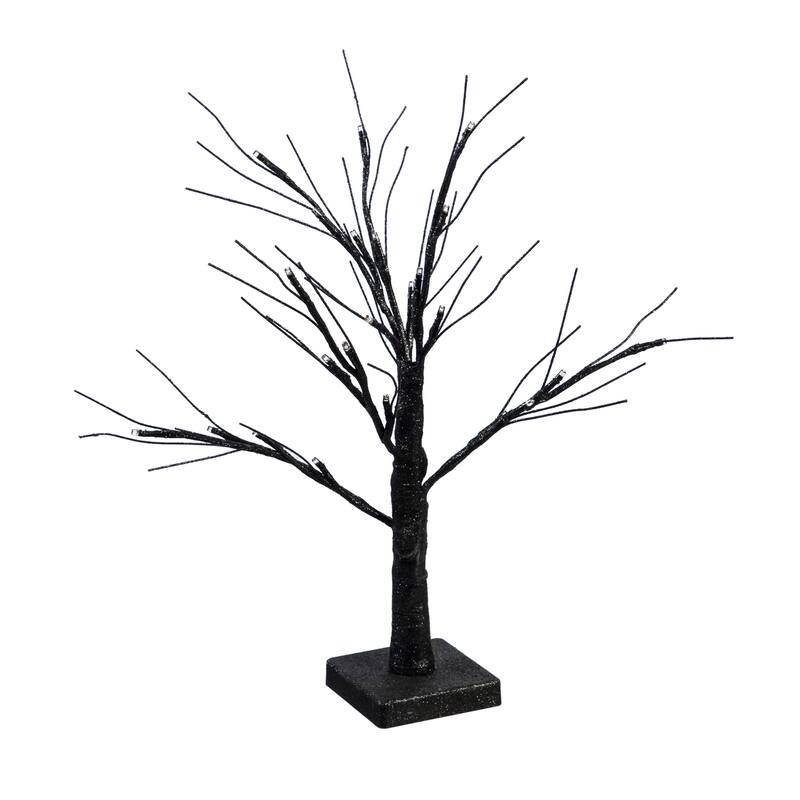 19" High LED Halloween Glittered Tree