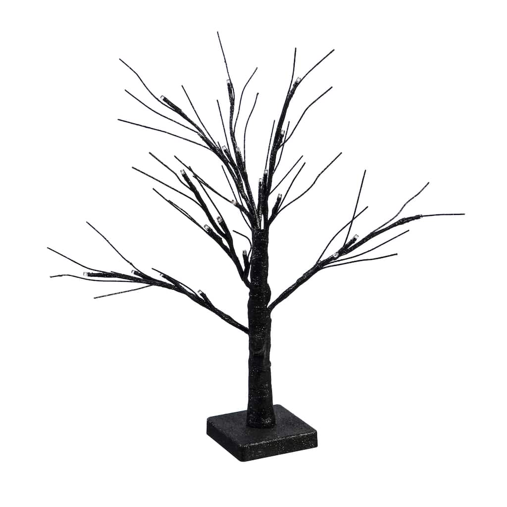 19" High LED Halloween Glittered Tree