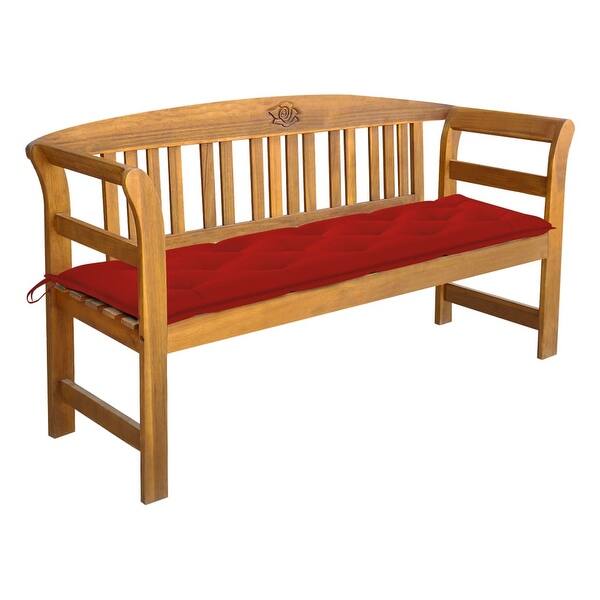 slide 2 of 11, vidaXL Patio Bench with Cushion 61.8" Solid Acacia Wood