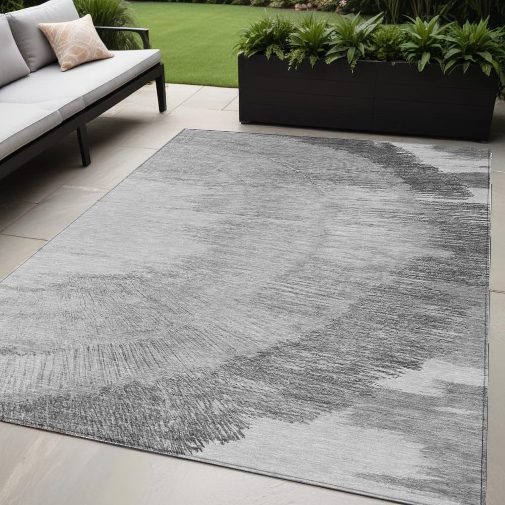 HomeRoots Abstract Transitional Rectangle Outdoor Rug
