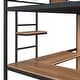 preview thumbnail 16 of 17, Black Twin Size Metal Wood Loft Bed with L-shaped Desk and Wardrobe