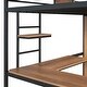 preview thumbnail 16 of 17, Black Twin Size Metal Wood Loft bed with L-shape Desk, Wardrobe, Fence and Ladder