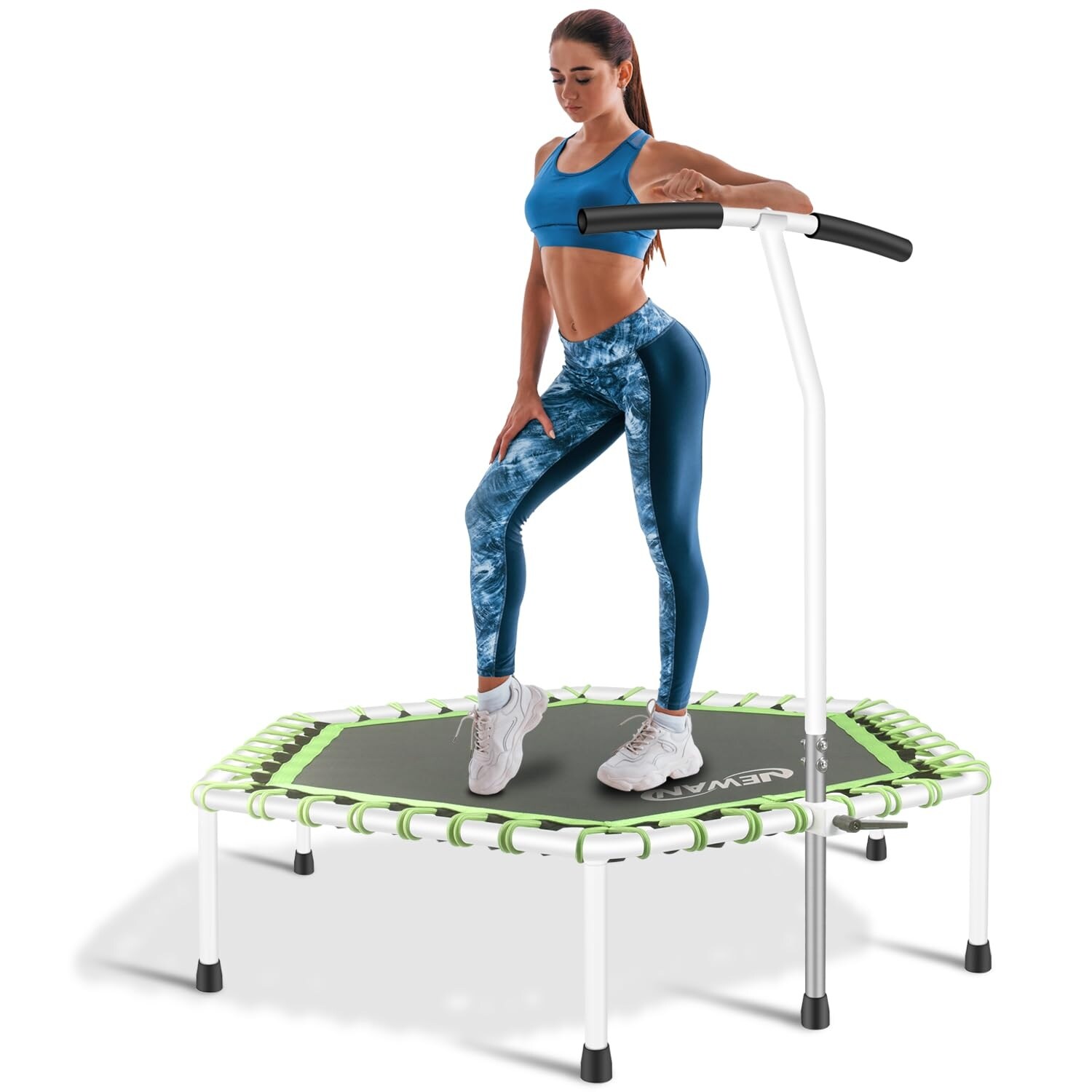 48 Fitness Trampoline with Adjustable Handle Bar Silent