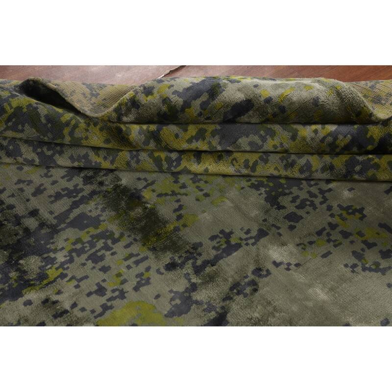 All-Over Abstract Oriental Area Rug Hand-Knotted Wool Carpet - 6'7"x 9'8"