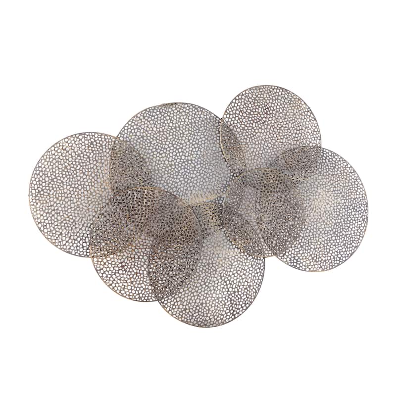 Metal Plate Overlapping Perforated Wall Decor - Black - Roche River Decor