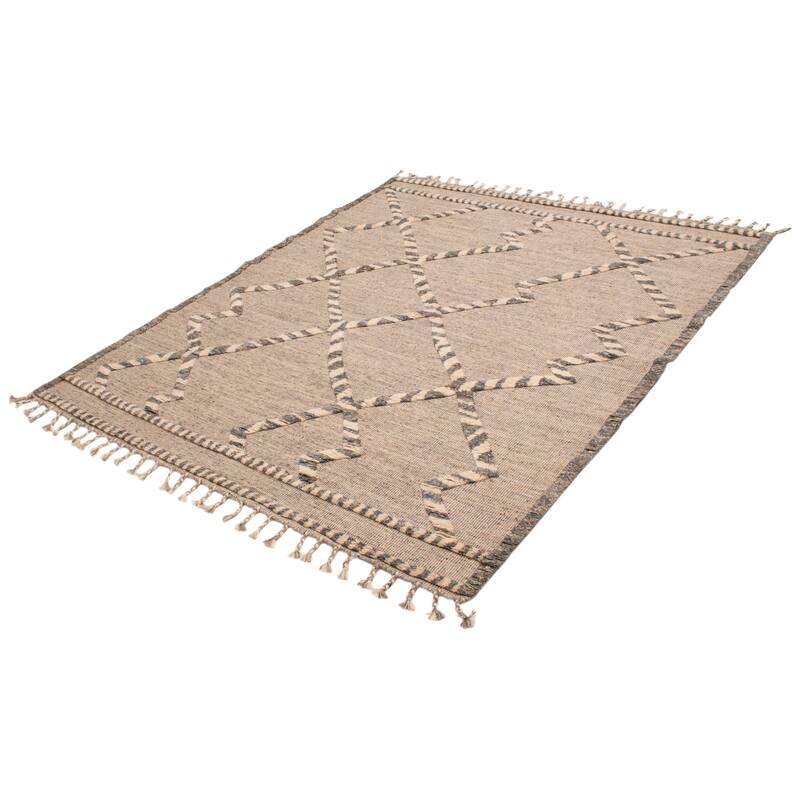 ECARPETGALLERY Hand-knotted Tangier Grey Wool Rug - 8'3 x 9'9