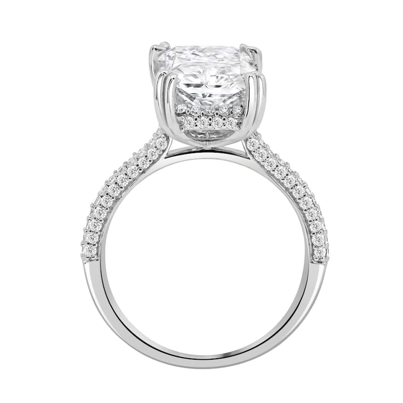Auriya 14k Gold 4 1/2ctw Lab grown Radiant Vintage Hidden Halo Diamond Engagement Ring (F-G VS)
