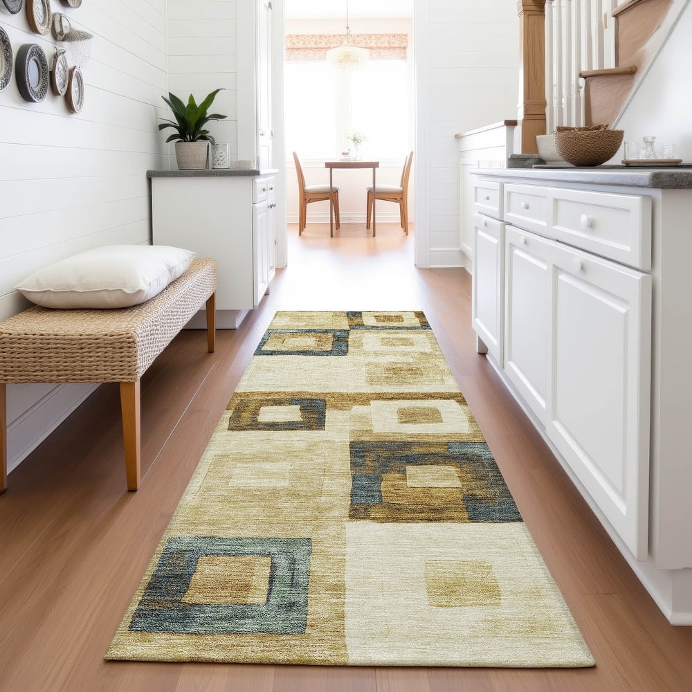 Premium Washable Super Soft Blocky Contemporary Mayfield Rug