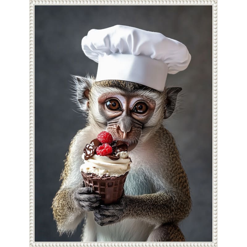 The Vervet Pastry Chef by Mowzu Framed Canvas Wall Art