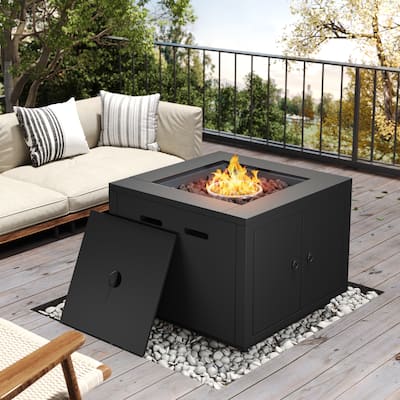 Christopher Knight Home - Ashworth Outdoor Galvanized Steel Fire Pit Table