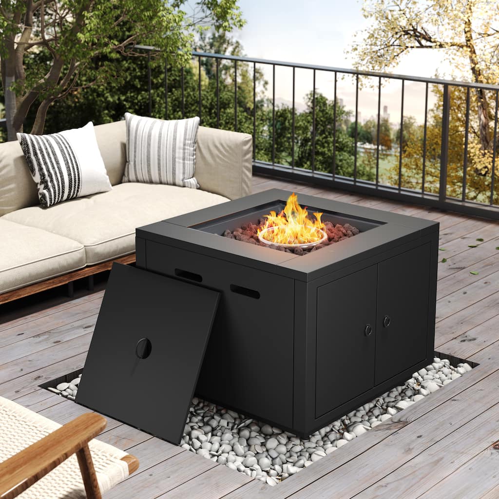 Christopher Knight Home - Ashworth Outdoor Galvanized Steel Fire Pit Table