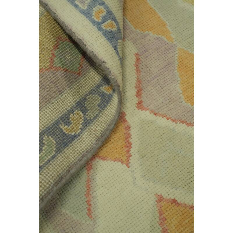 Vegetable Dye Wool Oushak Turkish Runner Rug 3x10 - 9' 10'' X 2' 11''