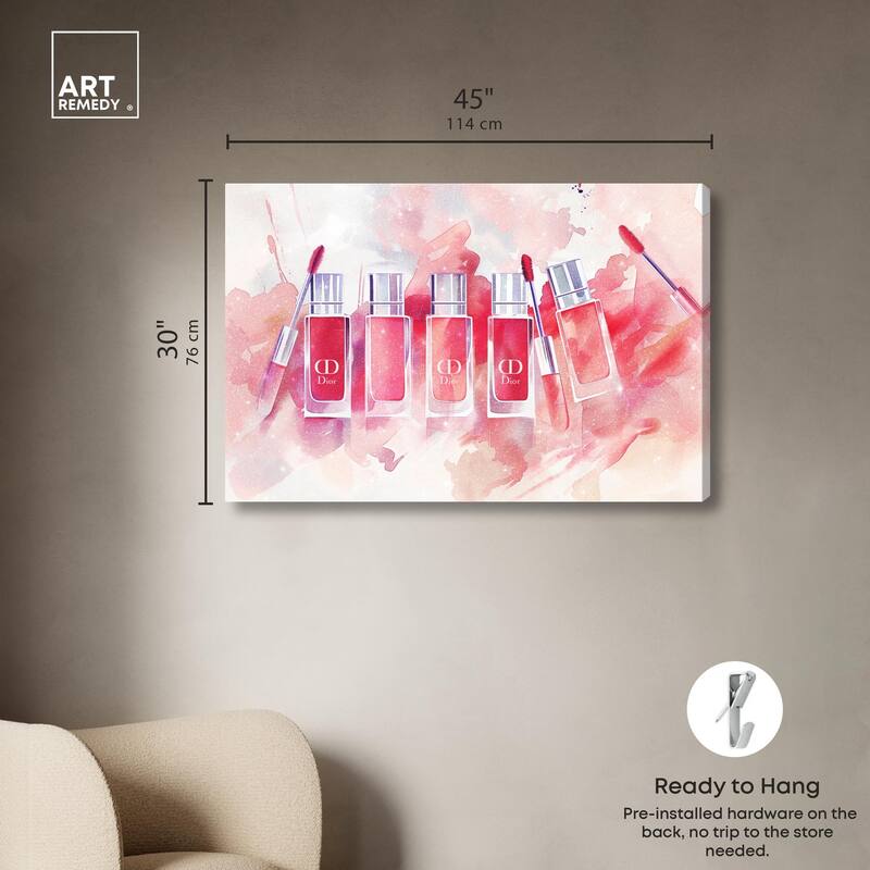 Lip Gloss Splash Canvas by Art Remedy, Gallery Wrapped