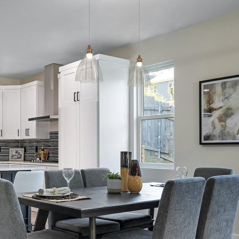 Modern LED 1-Light Pendant Light for Kitchen Island Dining Room - Clear