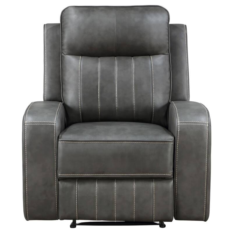 Raelynn Upholstered Track Arm Recliner Grey