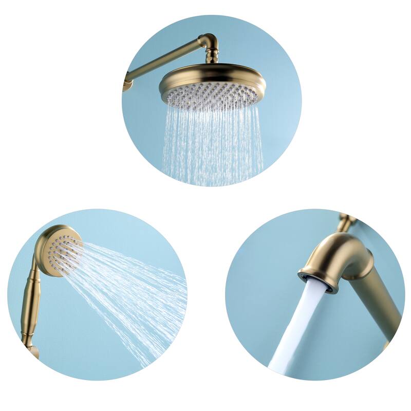 Luxury 2-Handle 3-Way Complete Rainfall Shower System with Rough-in Valve, Black