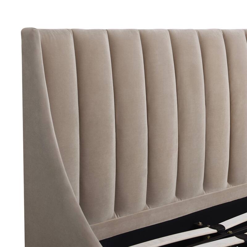 Willow Performance Velvet Channel Tufted Platform Bed