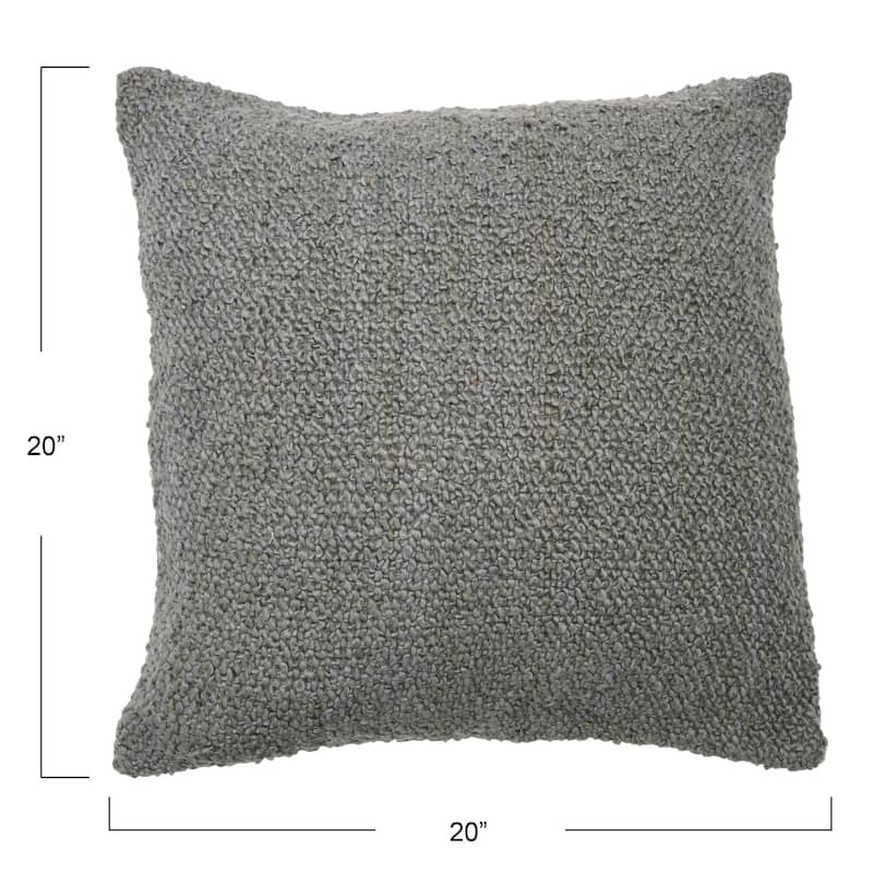 20" Square Boucle Cotton Pillow Cover