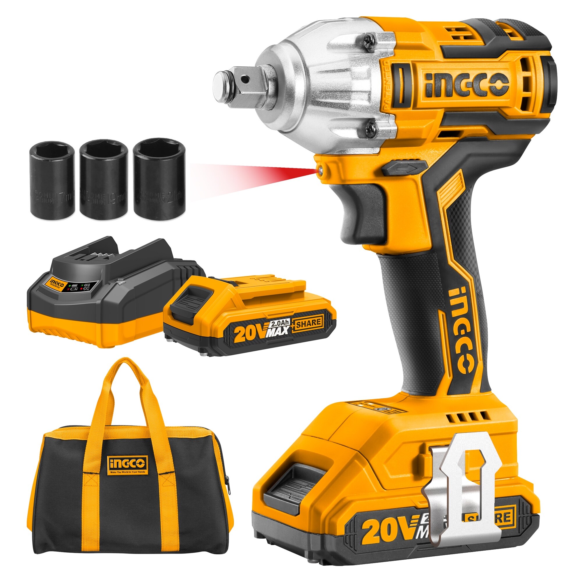 cordless impact wrench 1/2inch battery charger rattle gun power tool set drill 