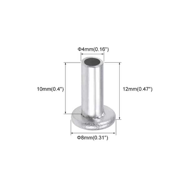 Shower Rivets 200Pcs Aluminum Flat Head Semi-Tubular Rivets Silver Tone - Bed Bath ...