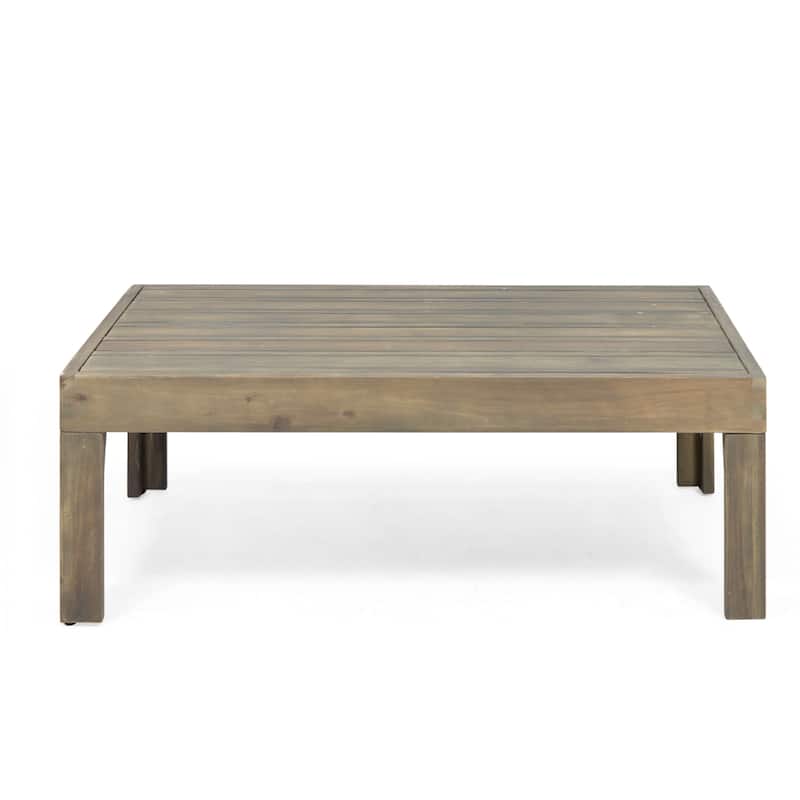 Linwood Acacia Wood and Wicker Outdoor Loveseat and Coffee Table Set with Cushions by Christopher Knight Home