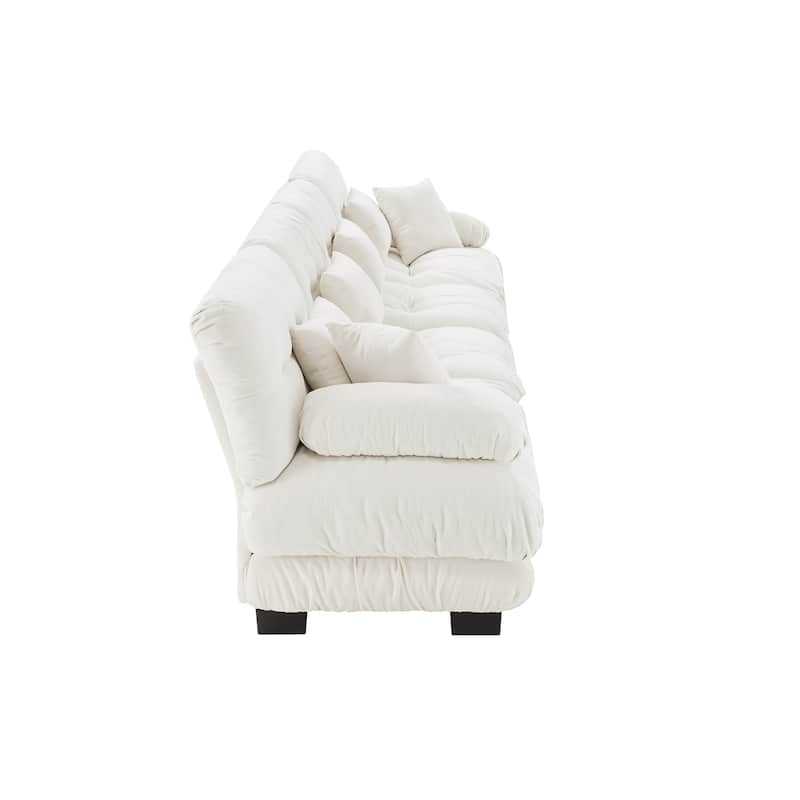 173.2" Chenille 4-Seater Sectional Sofa, Modular with Deep Seats