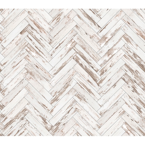 Rustic Wood Parquet Removable Wallpaper - 10'ft H x 24''inch W. Opens flyout.