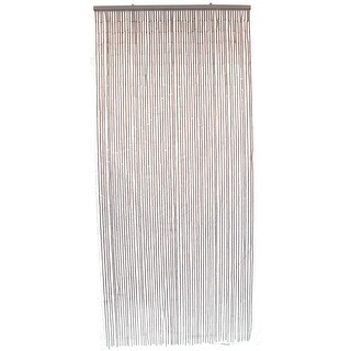 Evideco Flat Beaded Curtain Doorway 30 Strings 78.8"H x 35.5"W Silver white ... 