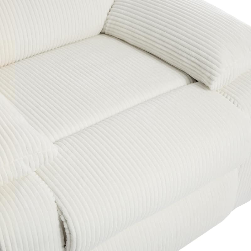 Corduroy Manual Recliner Chair with Footrest