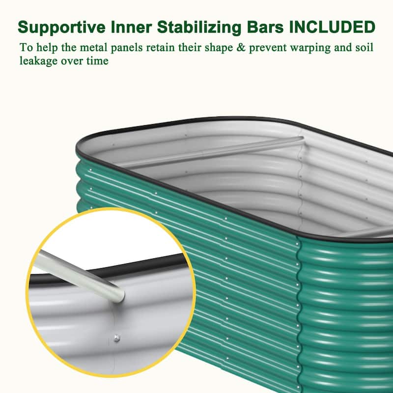 VEIKOUS 24''H Galvanized Steel Raised Garden Bed, Bottomless Design for Healthy Plant Growth