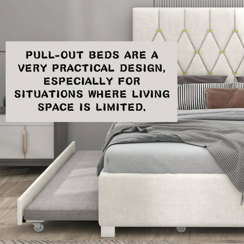 Queen Size Bed Frame With Trundle Bed And Drawers