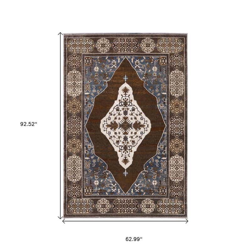 HomeRootsMedallion Traditional Rectangle Area Rug