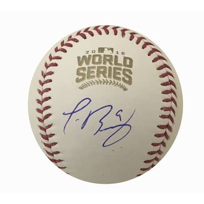 Javier Baez Autographed Cubs 2016 World Series Signed Baseball MLB Fanatics COA 4 - 8'6" x 11'6"
