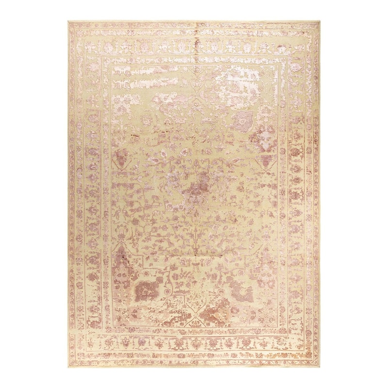 Ikat One-of-a-Kind Hand-Knotted Area Rug - Brown, 8' 10" x 12' 2" - 8' 10" x 12' 2"