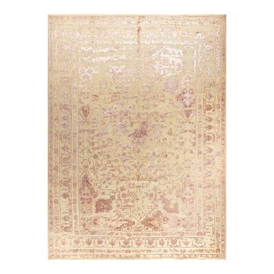Ikat One-of-a-Kind Hand-Knotted Area Rug - Brown, 8' 10" x 12' 2" - 8' 10" x 12' 2"