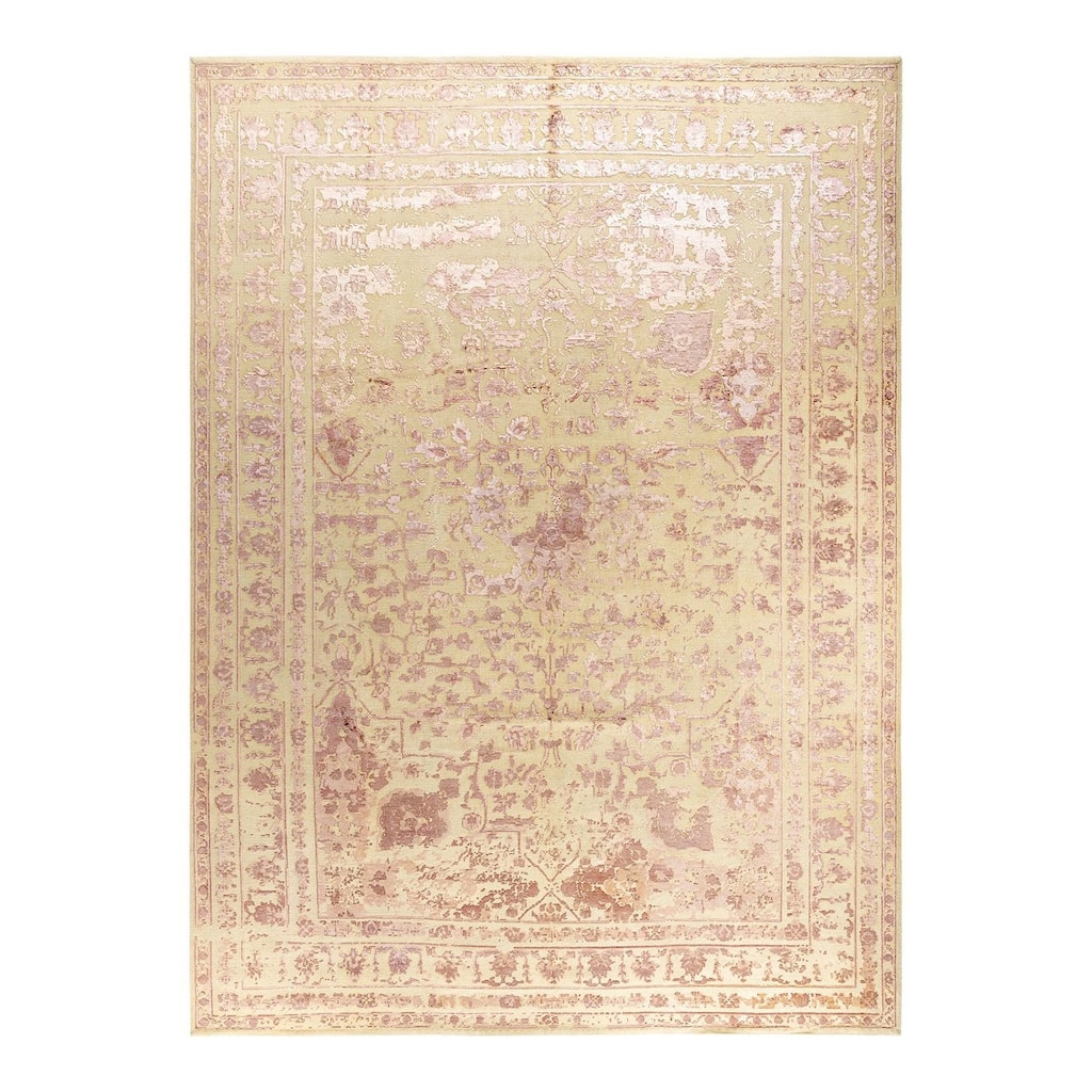 Ikat One-of-a-Kind Hand-Knotted Area Rug - Brown, 8' 10" x 12' 2" - 8' 10" x 12' 2"