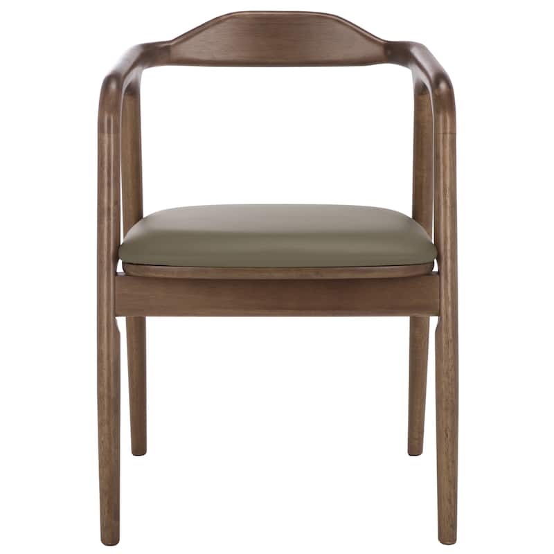 SAFAVIEH HOME Ankit Dining Chair - 21"W x 21"D x 31"H - Olive/Walnut