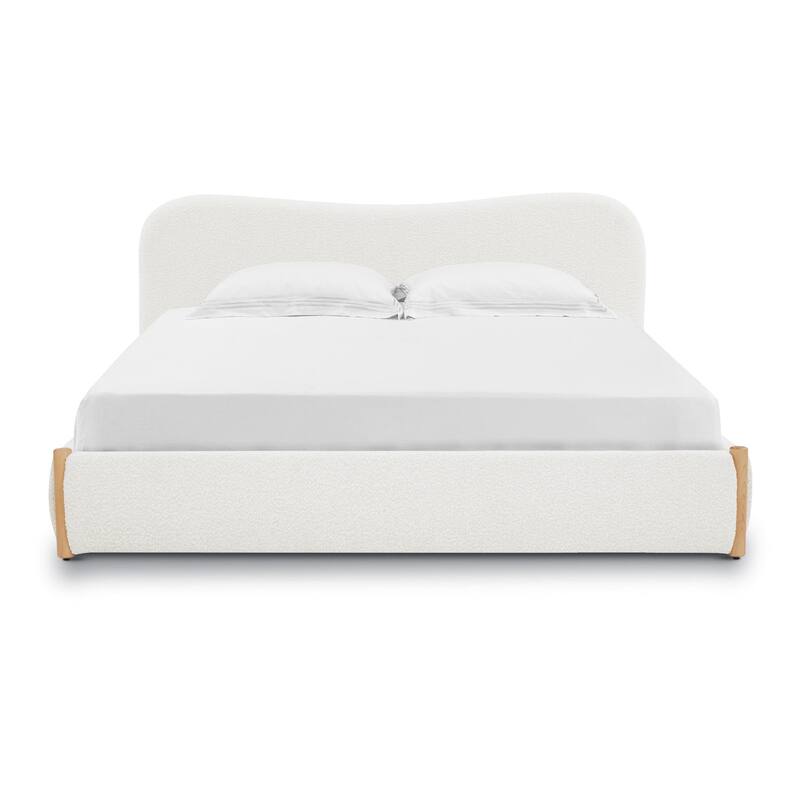 Poly & Bark Hayde King Size Bed in Froth White Boucle