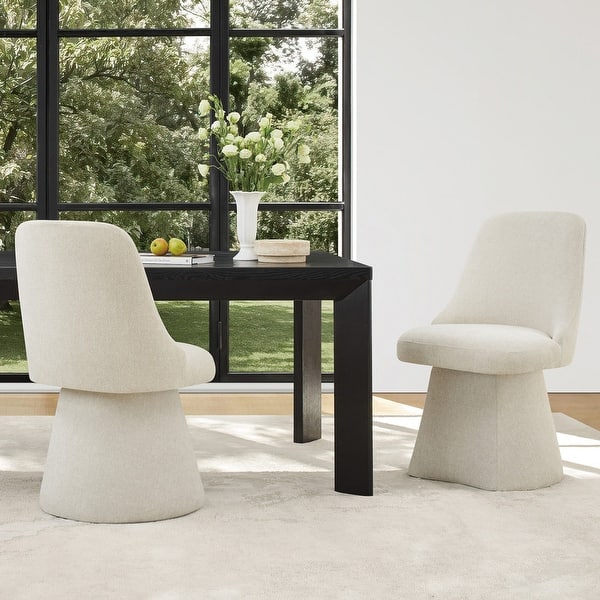Spruce & Spring Anna Modern Upholstered Swivel Armless Dining Chair