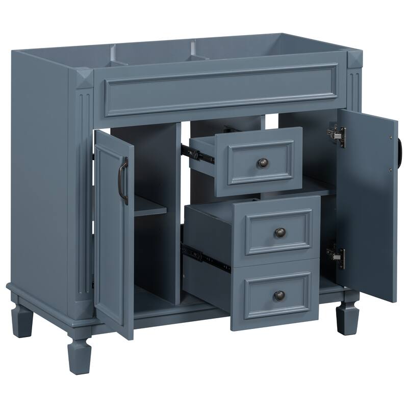 Roomfitters 36 Inch Bathroom Vanity without Sink, Freestanding Cabinet with 2 Soft Closing Doors and 2 Drawers