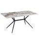 preview thumbnail 5 of 131, Elega Modern Sintered Stone Dining Table Modern Trestle Base Powder-Coated Steel Frame Kitchen Table - 47"-71"