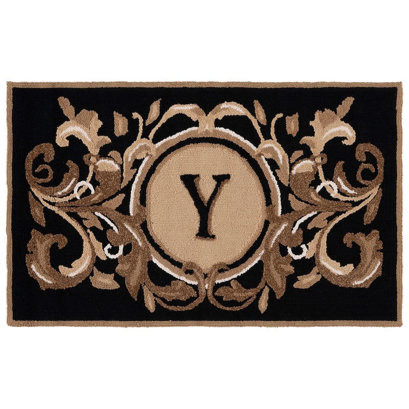 SAFAVIEH Handmade Monogram Diederike Casual Rug - 2' 6" x 4' - Black/Brown - Y